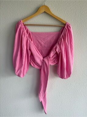 Free People Jen's Pirate Booty "Paia Top" in Pink 100% Cotton Size Small
